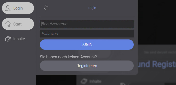 screenshot interface Inhalte freischalten