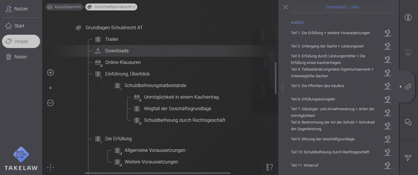 screenshot interface werkzeugleiste links-tab