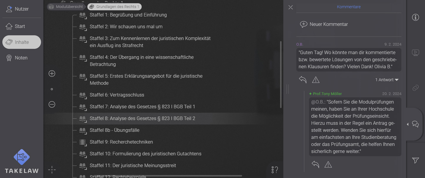 screenshot interface werkzeugleiste kommentar-tab