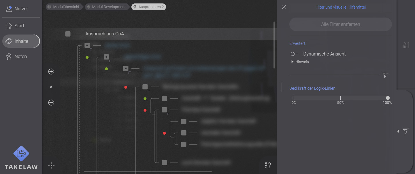 screenshot interface werkzeugleiste filter-tab