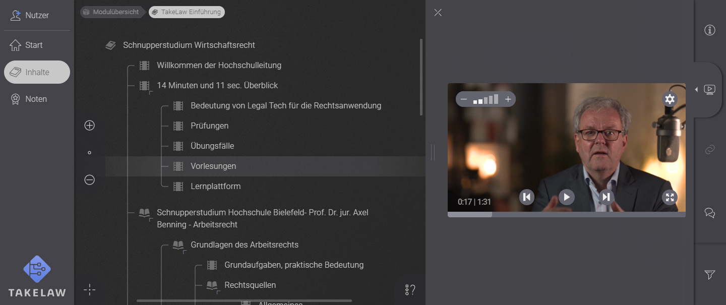 screenshot Modulansicht Übersicht