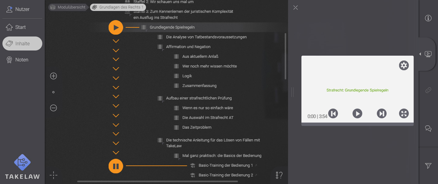 screenshot Player Lerninhalte