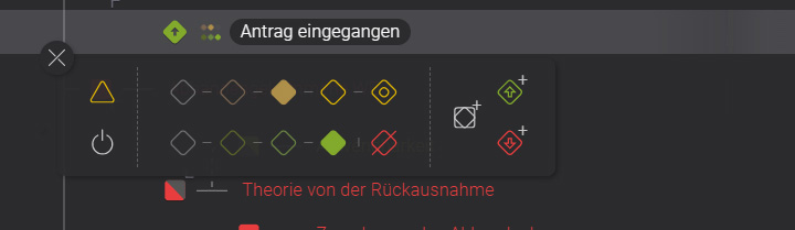screenshot Palette für Argumente